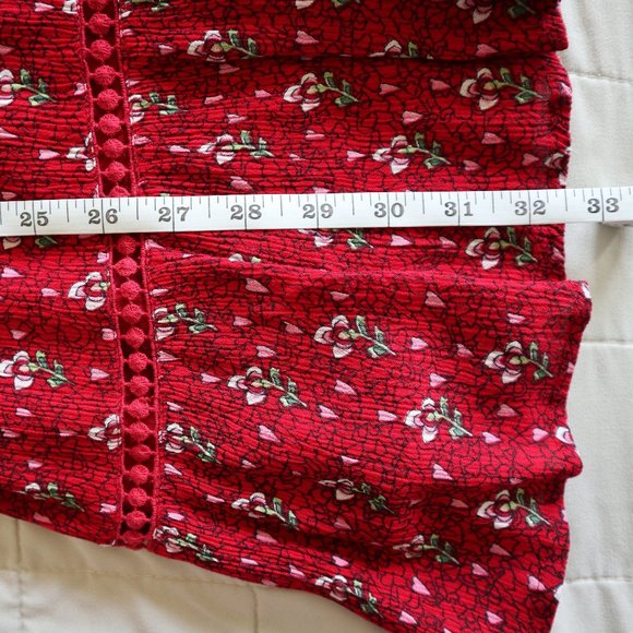 Patrons of Peace Red Cold Shoulder Bell Sleeve Dress - Picture 8 of 11